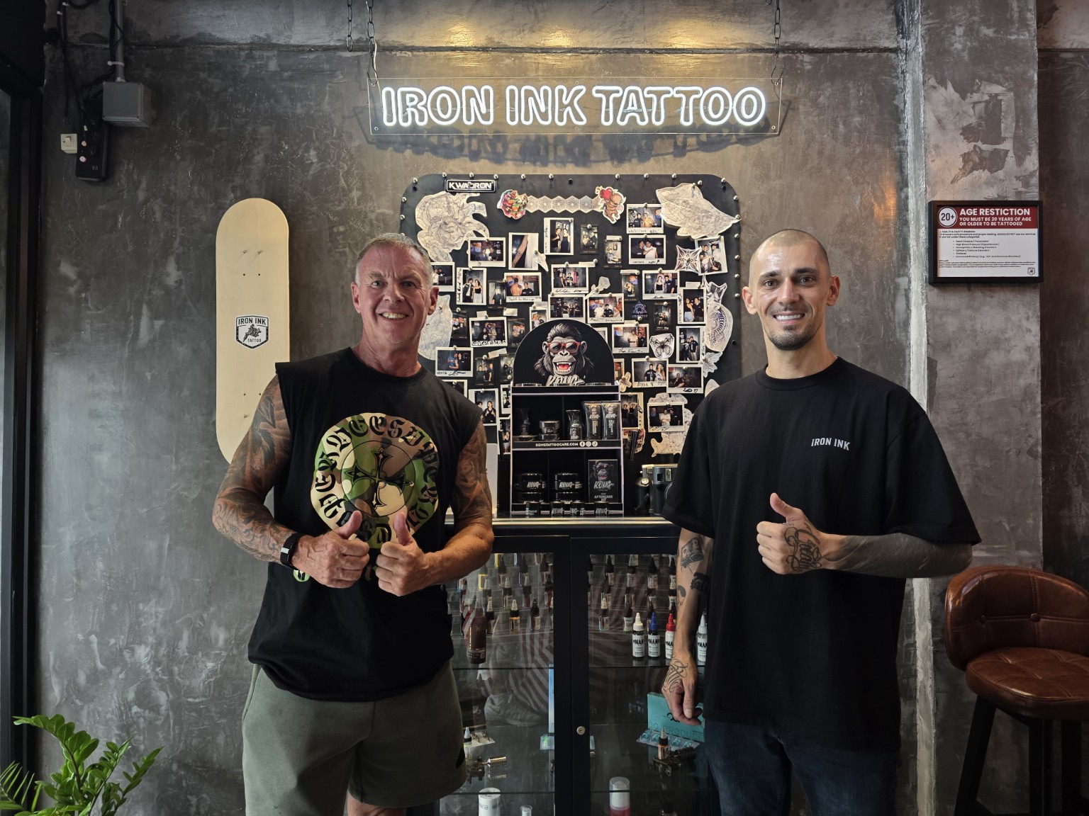 Tattoo community at Iron Ink Tattoo studio KONG visit to a partner tattoo studio